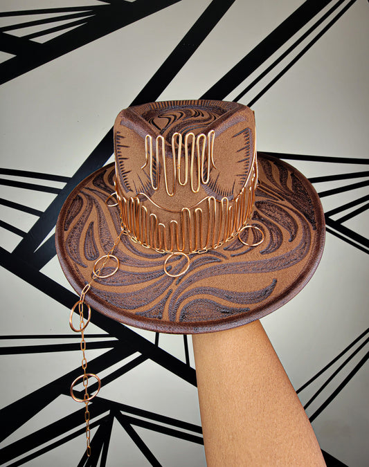 Copper Wire Wrapped Chocolate Fedora