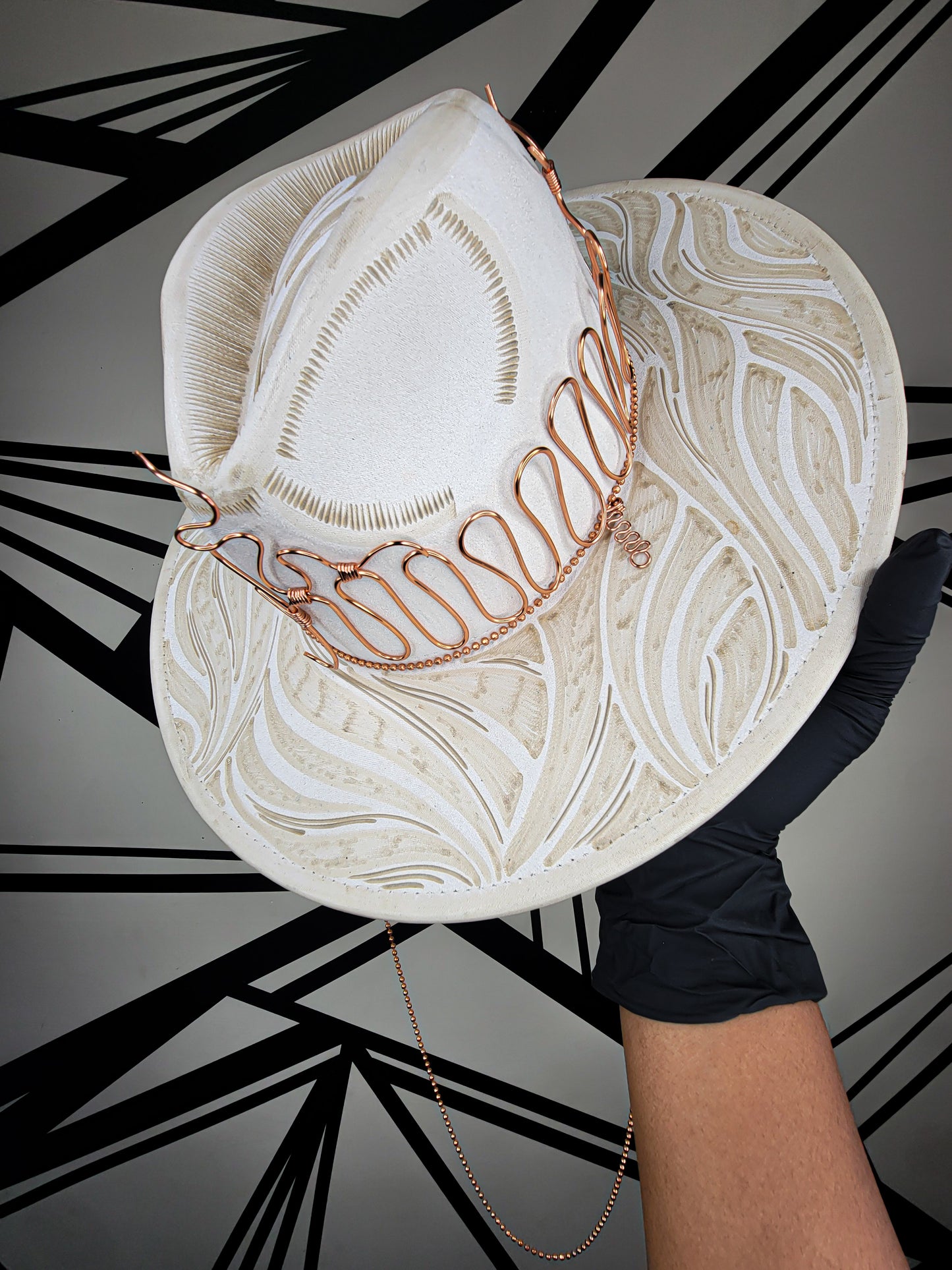 Copper Wire Wrapped Cream Fedora