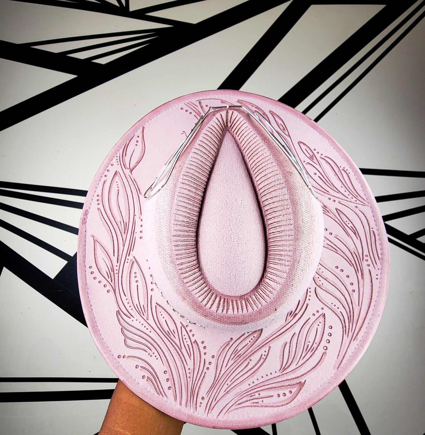 Pink/Silver Wire Wide Brim Fedora